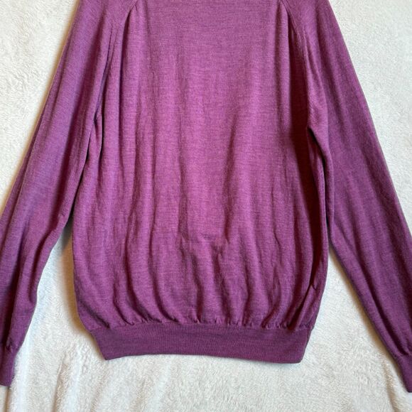 Men's Size XL Kirkland Signature Extrafine Merino Wool 1/4 Zip Purple Sweater - Picture 9 of 13